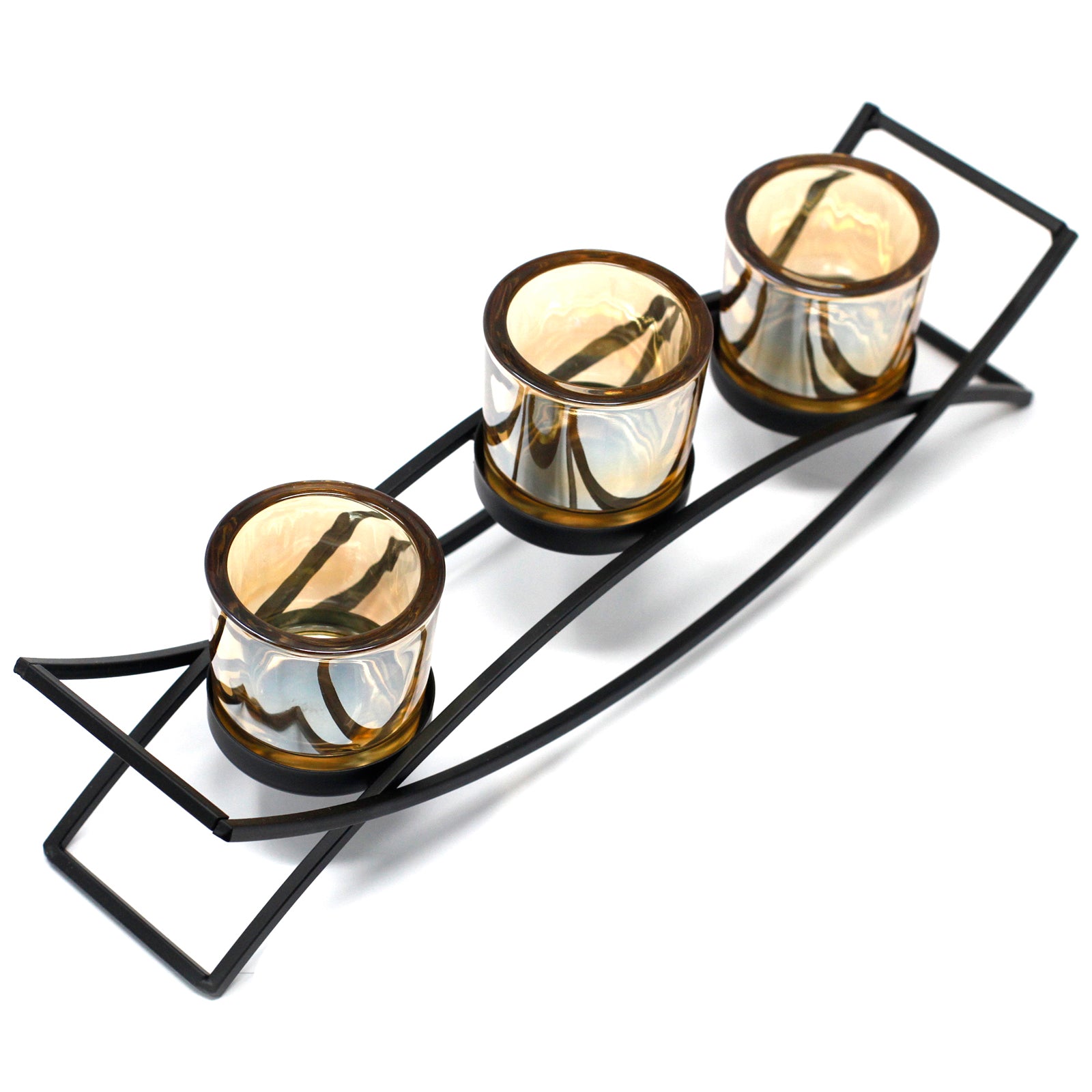 Iron Candle Holder - 3 Cup Silluethe