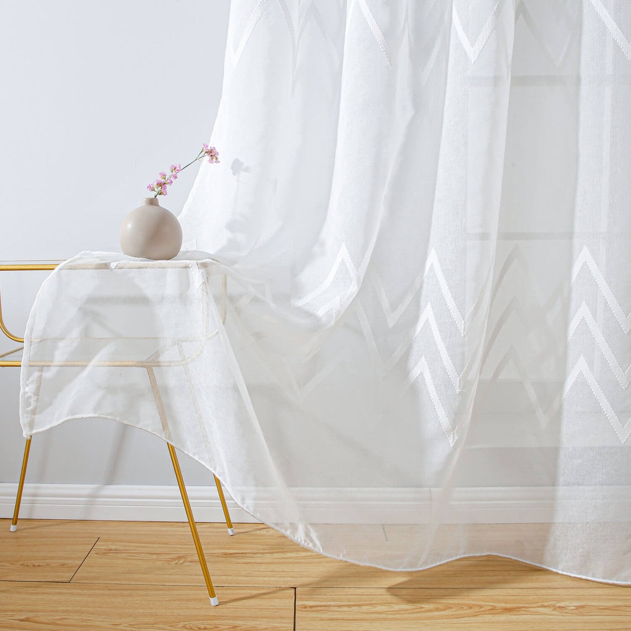 Genoa - White Sheer Curtain Panel by Dolce Mela