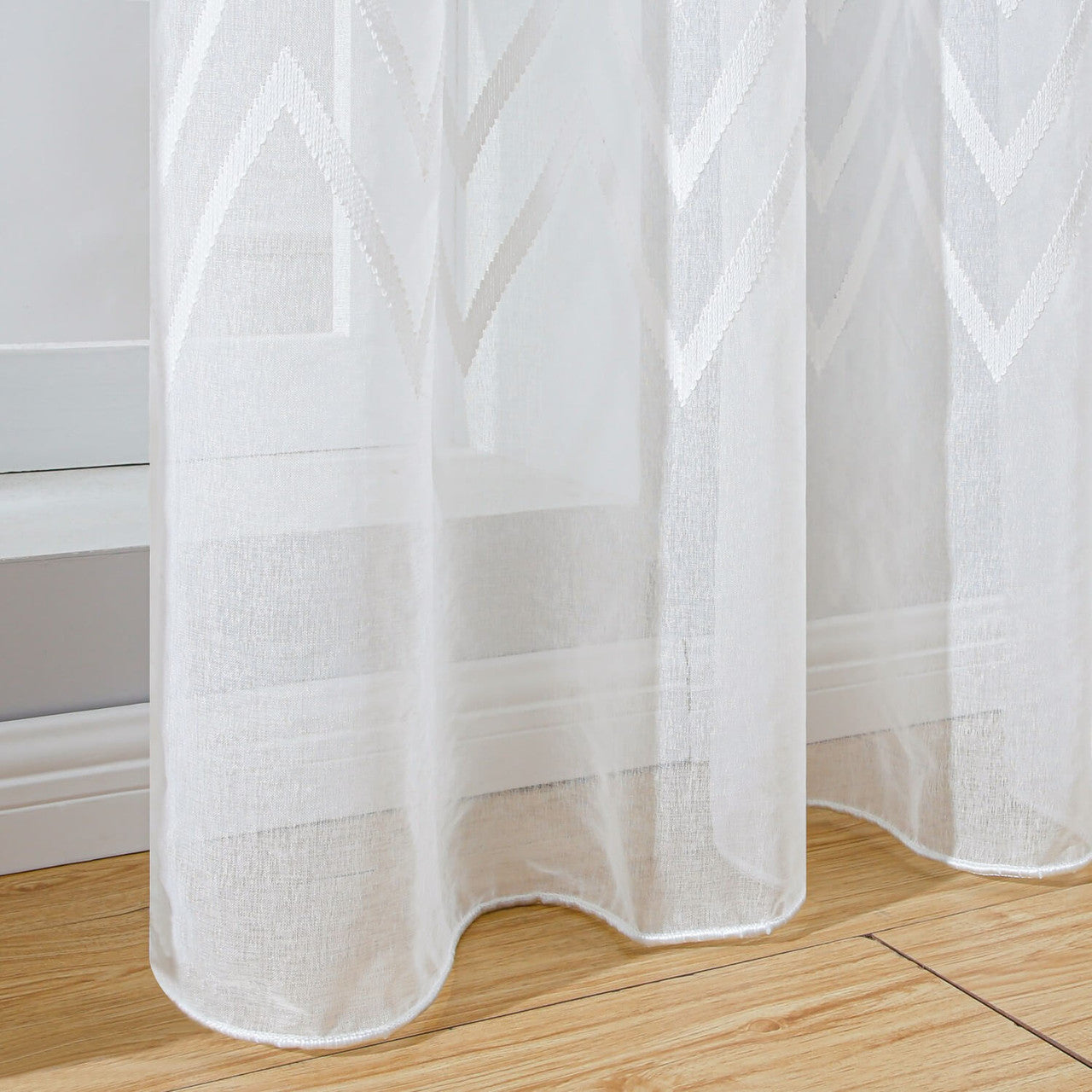 Genoa - White Sheer Curtain Panel by Dolce Mela