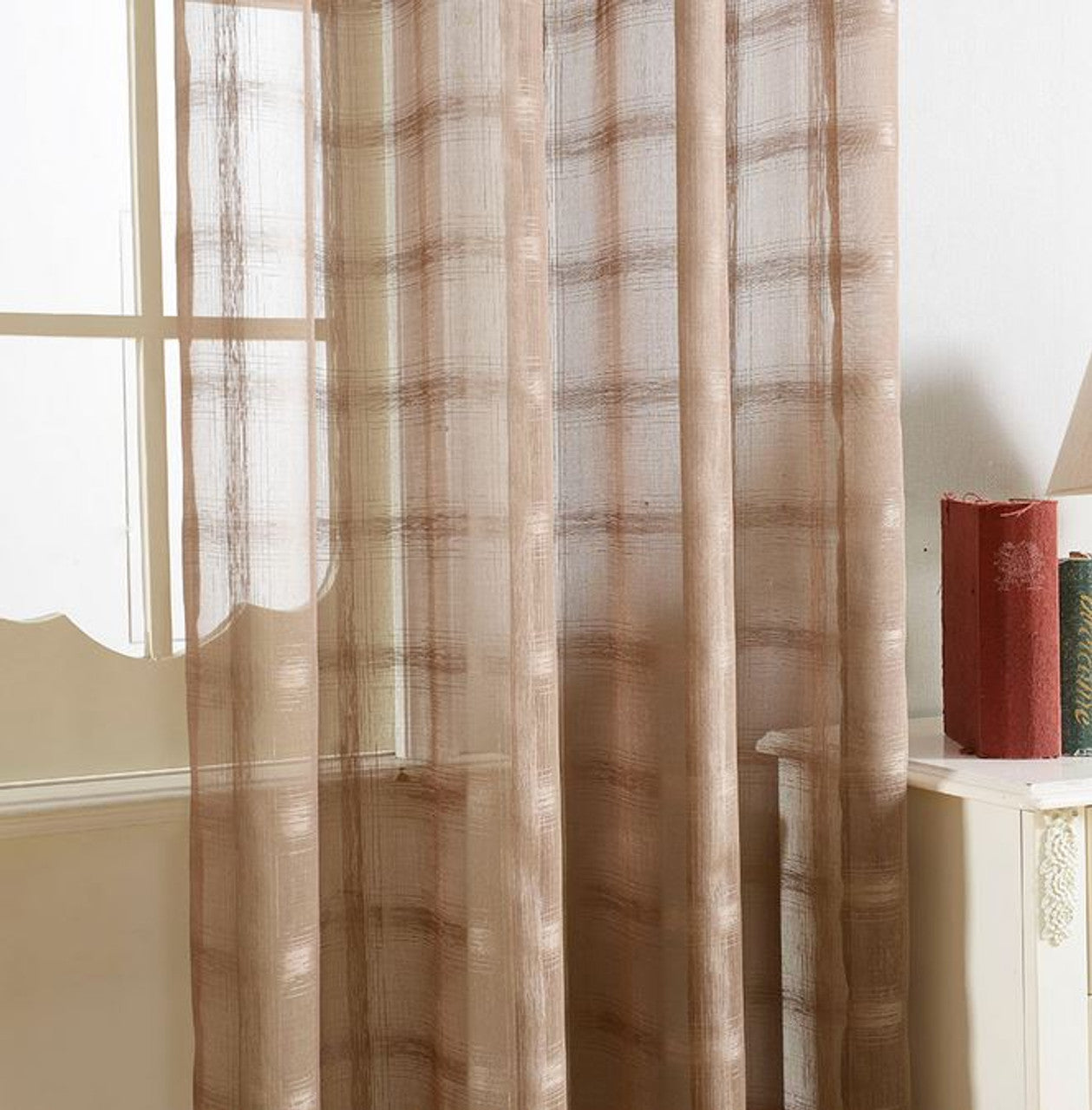 Gold Sheer Curtain Panels - Golden Isles by Dolce Mela