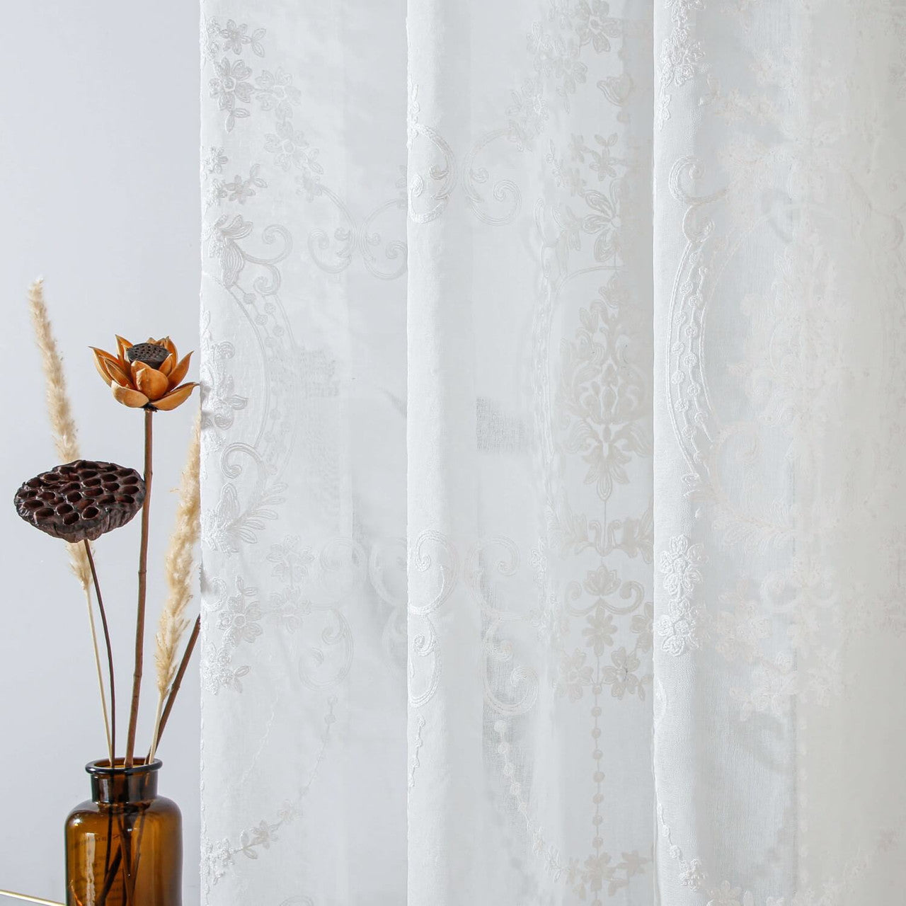 Idra - White Sheer Curtain Panels by Dolce Mela