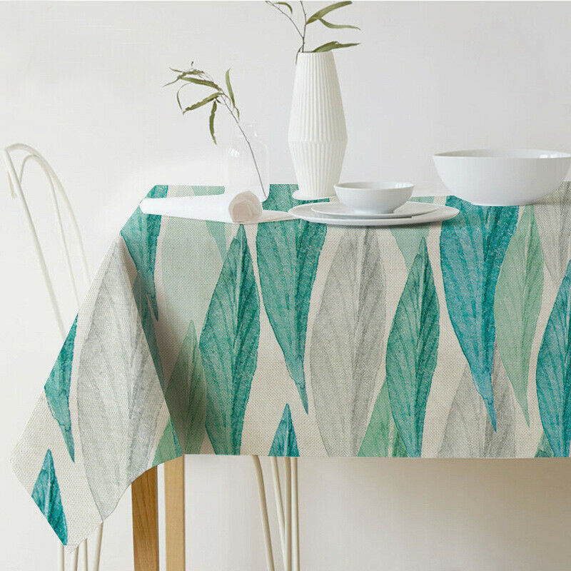 Leaf Print Waterproof Tablecloth