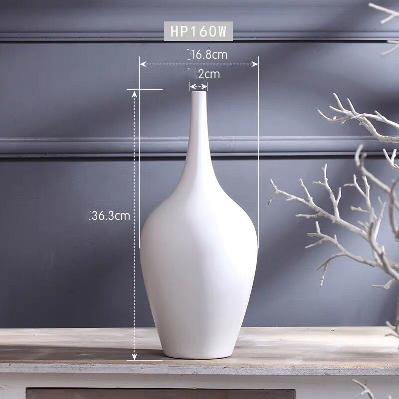 Ceramic White Tall Vase