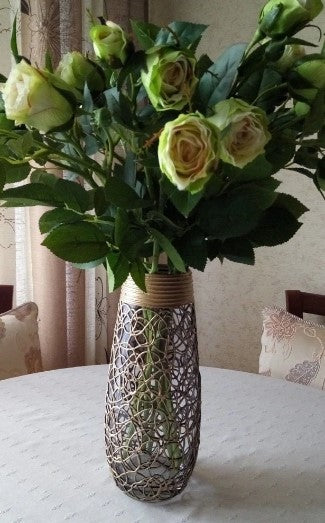 Gold Painted Glass Vase