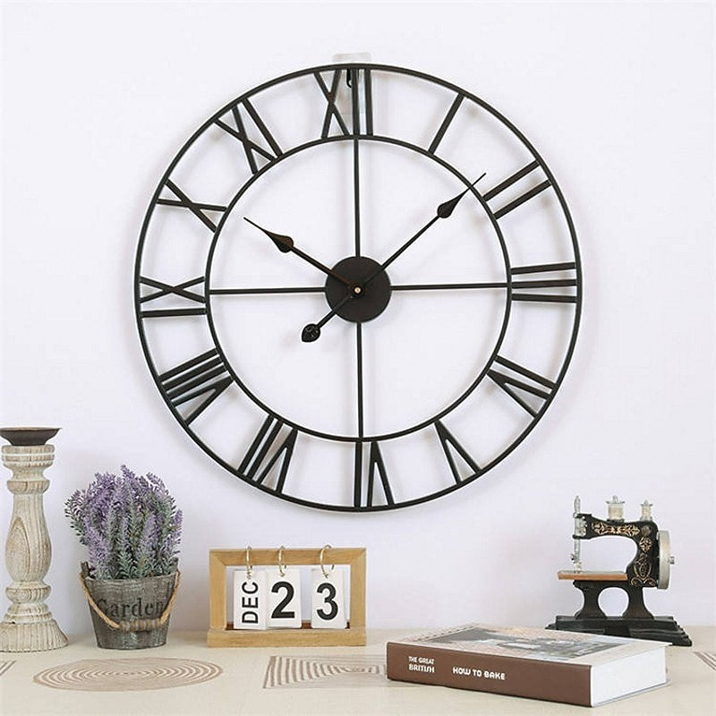 Industrial Round Metal Clock