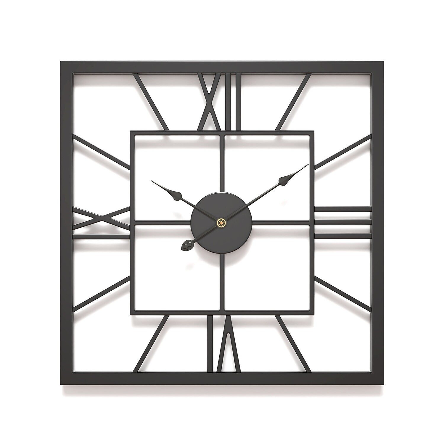 Metallic Square Classic Clock